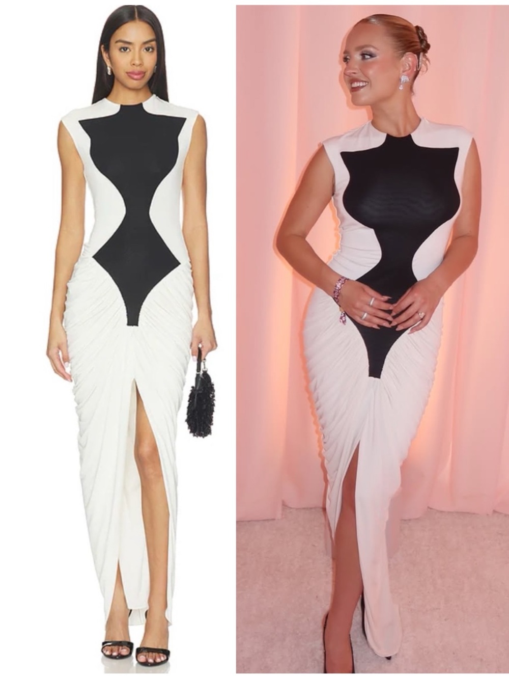 Et Ochs Dion Midi Long Colorblock Black White Dress Size Women’s 2 flaw